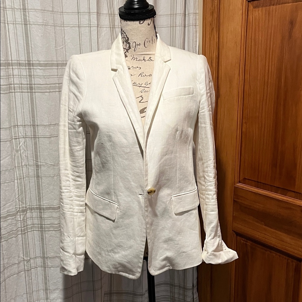 J. Crew Cream Linen Blazer